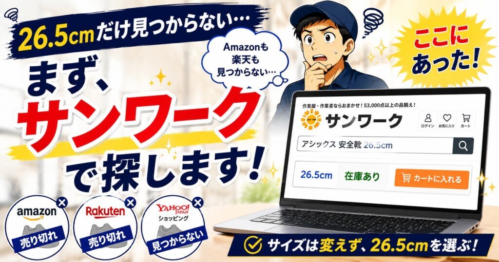 26.5㎝の安全靴を探すときのアイキャッチ画像